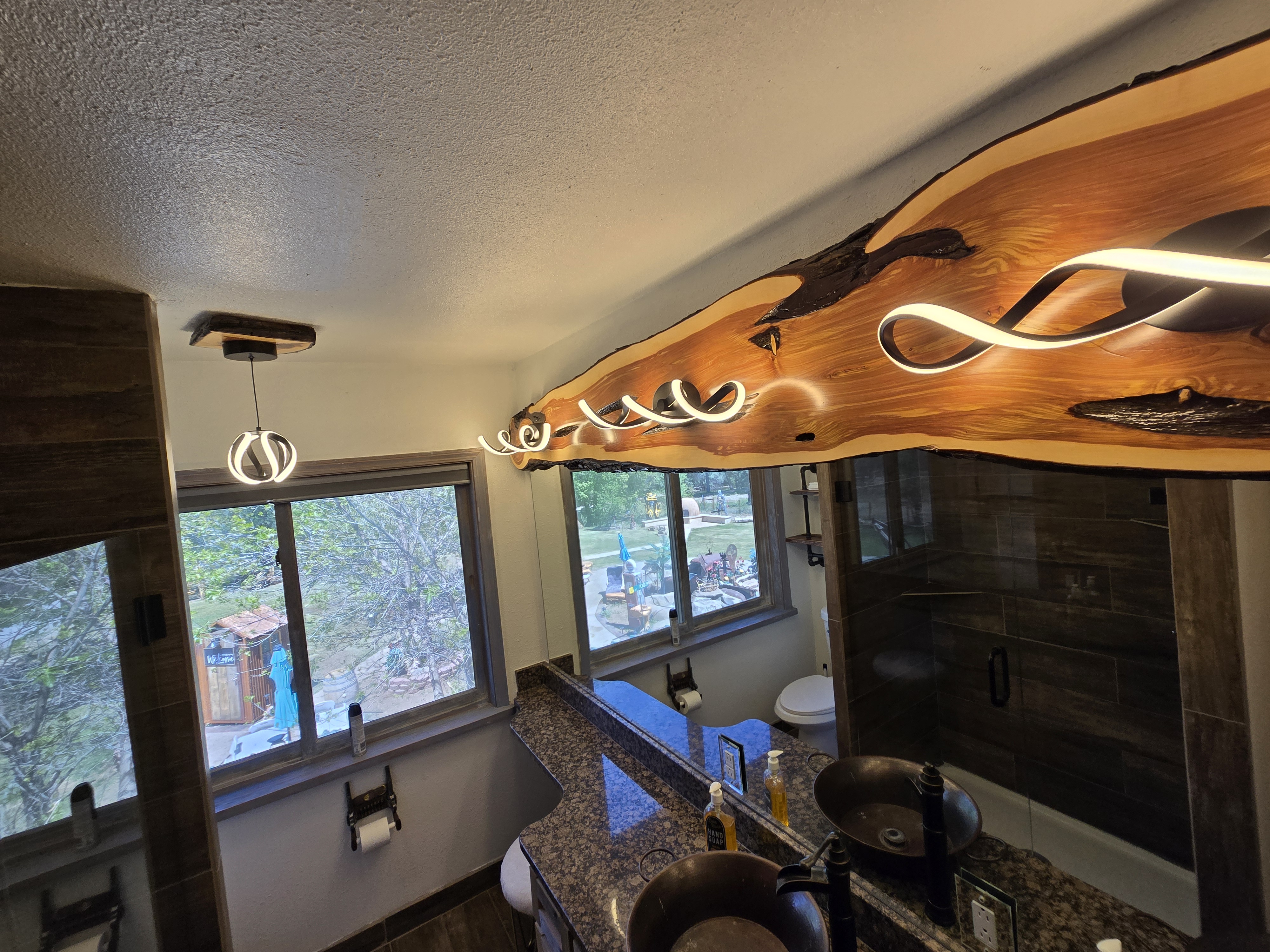Master bathroom live-edge